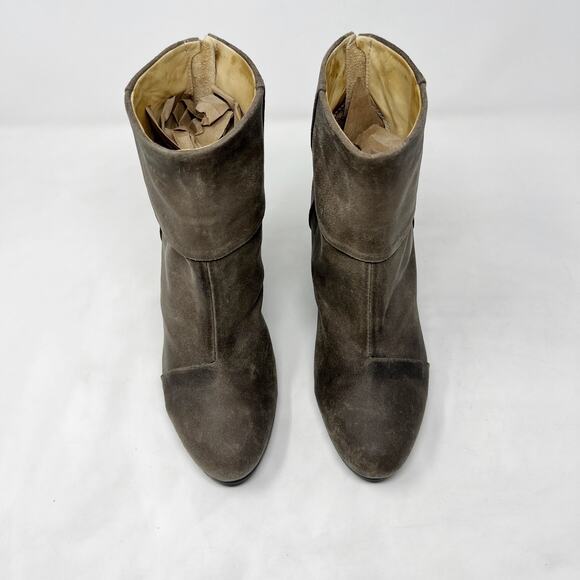 [Rag & Bone] Distressed Brown Newbury Leather Chunky Heel Ankle Boots Sz US 9.5 - Picture 4 of 12